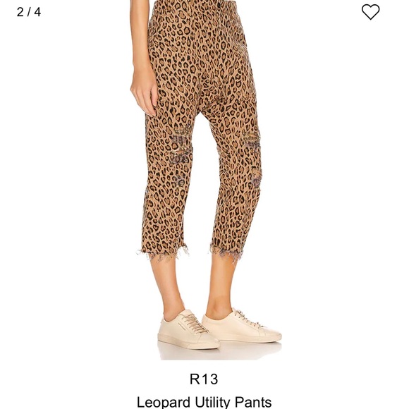 R13 Utility Drop Pants LEOPARD Size 25 - Picture 7 of 12